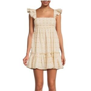 NWT Saylor Alruna Squareneck Shirred Mini Dress